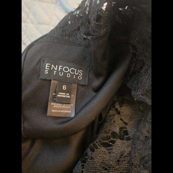 Enfocus Studio Women's Black Floral Lace Dress - Picture 3 of 3